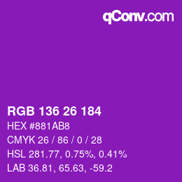 Color code: RGB 136 26 184 | qconv.com