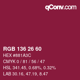 Farbcode: RGB 136 26 60 | qconv.com