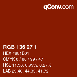 Color code: RGB 136 27 1 | qconv.com