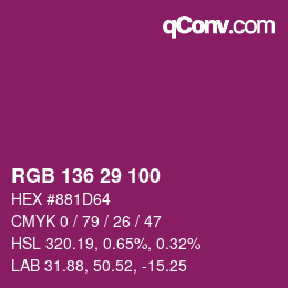 Color code: RGB 136 29 100 | qconv.com