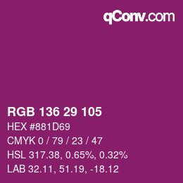 カラーコード: RGB 136 29 105 | qconv.com