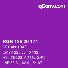 カラーコード: RGB 136 29 174 | qconv.com