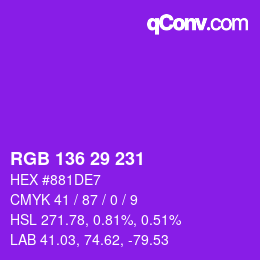 Color code: RGB 136 29 231 | qconv.com