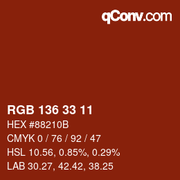Color code: RGB 136 33 11 | qconv.com