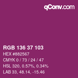 Farbcode: RGB 136 37 103 | qconv.com