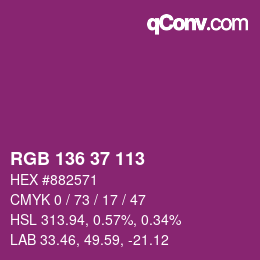 Color code: RGB 136 37 113 | qconv.com