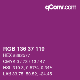 Color code: RGB 136 37 119 | qconv.com