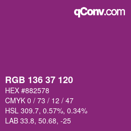 Color code: RGB 136 37 120 | qconv.com