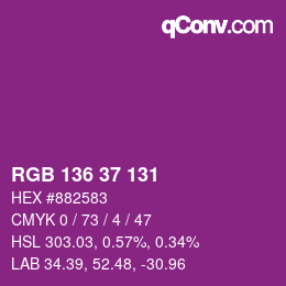 Color code: RGB 136 37 131 | qconv.com