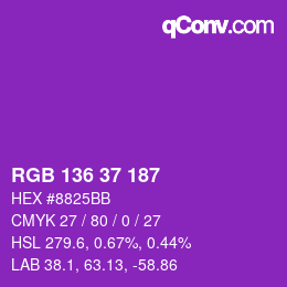 Color code: RGB 136 37 187 | qconv.com
