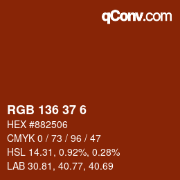 Color code: RGB 136 37 6 | qconv.com