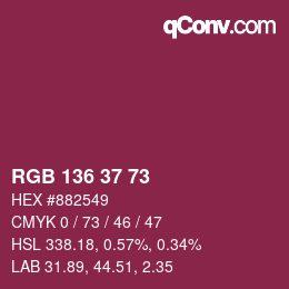 Color code: RGB 136 37 73 | qconv.com