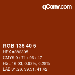 Color code: RGB 136 40 5 | qconv.com