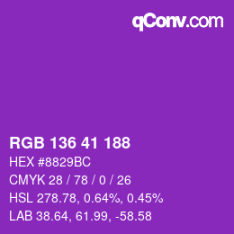 Color code: RGB 136 41 188 | qconv.com