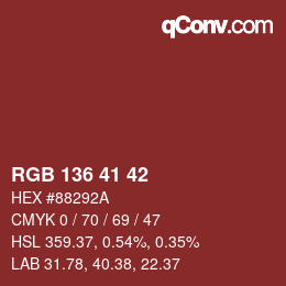 Color code: RGB 136 41 42 | qconv.com