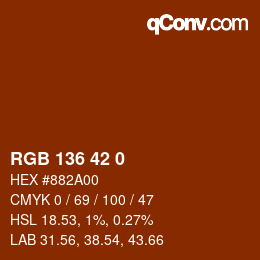 Color code: RGB 136 42 0 | qconv.com