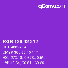 Color code: RGB 136 42 212 | qconv.com