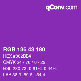 Color code: RGB 136 43 180 | qconv.com