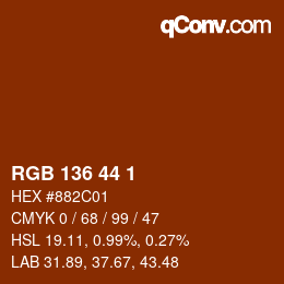 Color code: RGB 136 44 1 | qconv.com