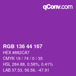 カラーコード: RGB 136 44 167 | qconv.com