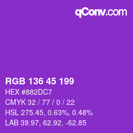 Color code: RGB 136 45 199 | qconv.com