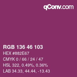 Color code: RGB 136 46 103 | qconv.com