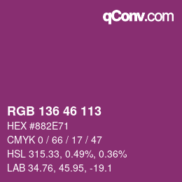 Color code: RGB 136 46 113 | qconv.com