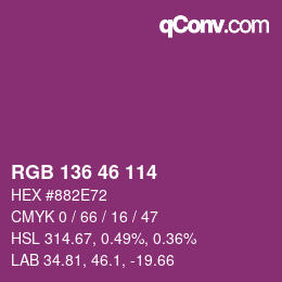 Color code: RGB 136 46 114 | qconv.com