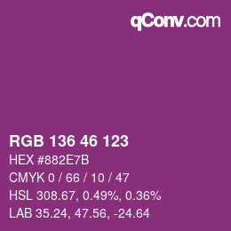 Color code: RGB 136 46 123 | qconv.com