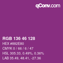 Color code: RGB 136 46 128 | qconv.com