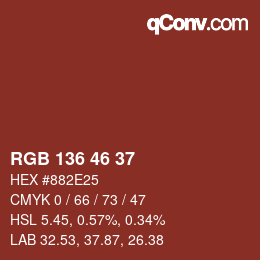Color code: RGB 136 46 37 | qconv.com