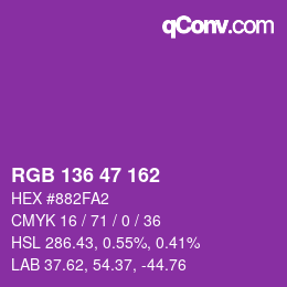 Farbcode: RGB 136 47 162 | qconv.com