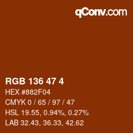 Color code: RGB 136 47 4 | qconv.com