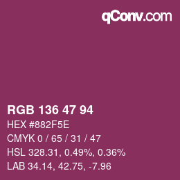 Color code: RGB 136 47 94 | qconv.com