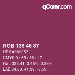 Color code: RGB 136 48 87 | qconv.com