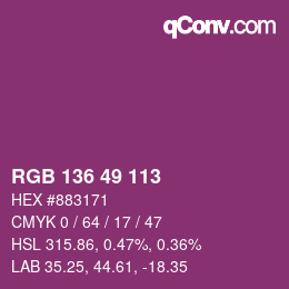 Color code: RGB 136 49 113 | qconv.com