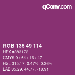 Color code: RGB 136 49 114 | qconv.com
