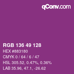 Color code: RGB 136 49 128 | qconv.com
