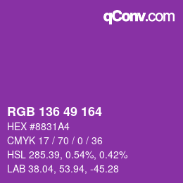 Color code: RGB 136 49 164 | qconv.com