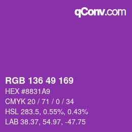 Color code: RGB 136 49 169 | qconv.com