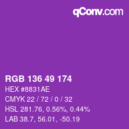 Color code: RGB 136 49 174 | qconv.com