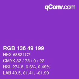 Color code: RGB 136 49 199 | qconv.com