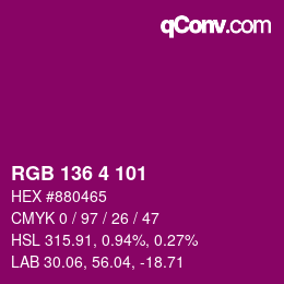 Color code: RGB 136 4 101 | qconv.com