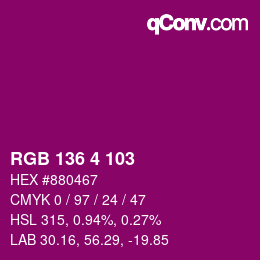 Código de color: RGB 136 4 103 | qconv.com