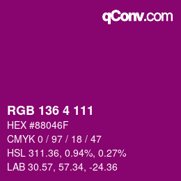 Color code: RGB 136 4 111 | qconv.com