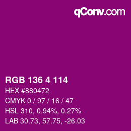 Color code: RGB 136 4 114 | qconv.com