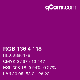 Color code: RGB 136 4 118 | qconv.com