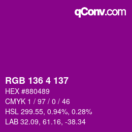 Farbcode: RGB 136 4 137 | qconv.com