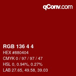 Color code: RGB 136 4 4 | qconv.com