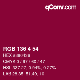 Color code: RGB 136 4 54 | qconv.com